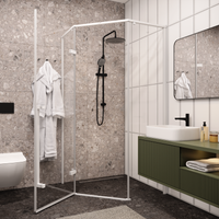 Душевой уголок Ceruttispa 100х100 C2AW профиль Белый стекло прозрачное — фото 7, Душевые уголки трапеция