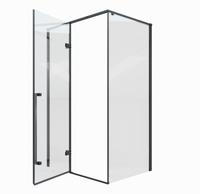 Душевой уголок Ceruttispa 120х90 C1A профиль Черный глянцевый стекло прозрачное — фото 5, Душевые уголки трапеция