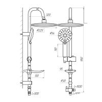 Душевая стойка Сантаком stOmega 1004, хром — фото 2, Душевые стойки