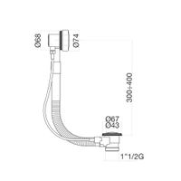 Слив-перелив для ванны полуавтомат Webert AC0035740, белый — фото 2, Сливы-переливы