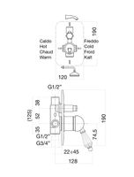 Смеситель для душа Fiore IMPERIAL- SKY (SWAROVSKI®) , хром/золото арт-82CO5134 — фото 2, Встраиваемые смесители для душа