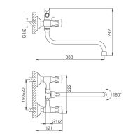 Смеситель для ванны Splenka S81.222, хром — фото 2, Смеситель для ванны