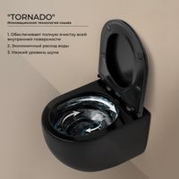 Унитаз Ceramicanova UP Rimless CN4007MB подвесной Черный матовый с сиденьем Микролифт — фото 21, Подвесные унитазы