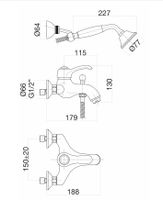 Смеситель для ванны Fiore Jafar , хром-золото арт-47CO5104 — фото 2, Смеситель для ванны