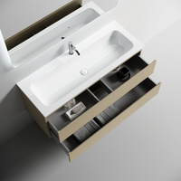 Тумба подвесная SANCOS Folk 1190х445х500, c двумя ящиками оснащенными доводчиками, Капучино, арт. арт-FL120CP — фото 2, Тумбы под раковину