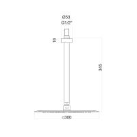 Верхний душ ультратонкий с кронштейном Fiore , хром арт-30CR8661 — фото 2, Верхние души