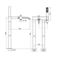 Смеситель для ванны Webert Azeta , хром арт-AZ850401015 — фото 2, Смесители напольные