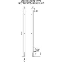 Полотенцесушитель электрический Terminus Стойка UNO круг 120, черный 4670078561961 — фото 2, Электрические полотенцесушители