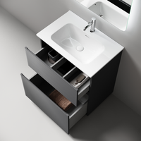 Тумба напольная SANCOS Folk Floor, 690х445х850, c двумя ящиками оснащенными доводчиками, Grey soft, арт.FL70FGS — фото 3, Комоды и тумбы для ванной комнаты