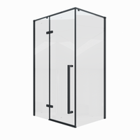 Душевой уголок Ceruttispa 120х90 C1A профиль Черный глянцевый стекло прозрачное — фото 1, Душевые уголки трапеция