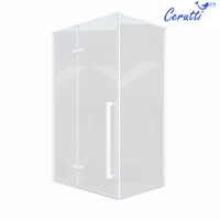 Душевой уголок Ceruttispa 120х90 C1AW профиль Белый стекло прозрачное — фото 3, Прямоугольные душевые уголки
