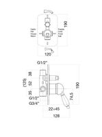 Смеситель для душа Fiore IMPERIAL BLACK , золото арт-89OO5134 — фото 2, Смеситель для душа