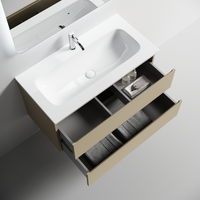 Тумба подвесная SANCOS Folk 890х445х500, c двумя ящиками оснащенными доводчиками, Капучино, арт.FL90CP — фото 2, Тумбы под раковину