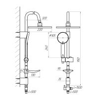 Душевая стойка Сантаком stOmega 1010, хром — фото 2, Душевые стойки
