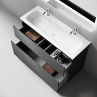 Тумба напольная SANCOS Folk Floor 1190х445х850, c двумя ящиками оснащенными доводчиками, Grey soft, арт. арт-FL120FGS — фото 2, Тумбы под раковину