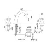 Товар: Смеситель для раковины Fiore MARGOT , хром/золото арт-26CO0628 - фото 2 Смеситель для раковины Fiore MARGOT , хром/золото арт-26CO0628 — фото 2, Смесители для раковины