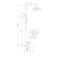 Душевая система Splenka , сатин золотой арт-S221.24.03 — фото 2, Душевые стойки