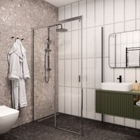 Душевой уголок Ceruttispa 120x80 Marbella 120-L 7911 профиль Хром стекло прозрачное — фото 1, Прямоугольные душевые уголки