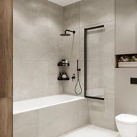 Шторка на ванну слайдер Terminus Ното 150х90, черный 1CS150х90B — фото 4, Шторы для ванной