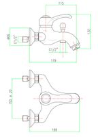 Смеситель для ванны Webert Aurora ,медь арт-AU850102060 — фото 2, Смеситель для ванны