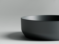 Умывальник чаша накладная круглая (цвет Темный Антрацит Матовый) Element 390x390x120мм — фото 11, Раковины накладные