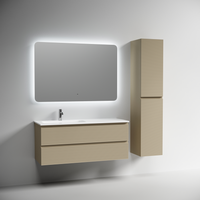 Тумба подвесная SANCOS Folk левая 1190х445х500, c двумя ящиками оснащенными доводчиками, Капучино, арт. арт-FL120LCP — фото 3, Тумбы под раковину