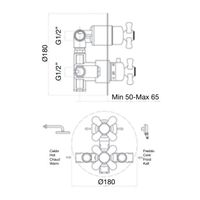 Смеситель для душа встраиваемый с термостатом Webert Ottocento OT970902065, бронза — фото 2, Смеситель для душа