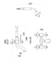Смеситель для ванны Fiore MARGOT SKY (SWAROVSKI®) , бронза арт-01ZZ0600 — фото 2, Смеситель для ванны