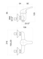 Смеситель для душа Fiore KING , хром арт-39CR1200 — фото 2, Смеситель для душа