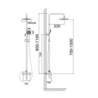Душевая система Сантаком stOmega , хром арт-7701 — фото 2, Душевые стойки