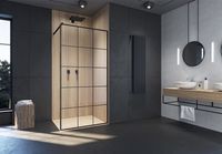 Душевая перегородка Ceruttispa Muza 100x100 T100 профиль Черный стекло прозрачное — фото 4, Душевые перегородки