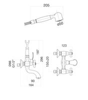 Смеситель для ванны Fiore MARGOT , хром/золото арт-26CO0610 — фото 2, Смеситель для ванны