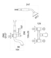 Смеситель для ванны Fiore COLONIALE , золото арт-02OO0600 — фото 2, Смеситель для ванны