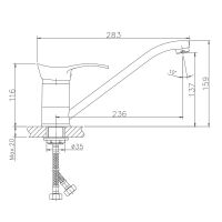Смеситель для кухни Haiba , серый арт-HB4901-1 — фото 2, Смесители для кухни