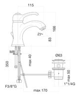 Товар: Смеситель для раковины Fiore JAFAR , бронза арт-47ZZ5221 - фото 2 Смеситель для раковины Fiore JAFAR , бронза арт-47ZZ5221 — фото 2, Смесители для раковины