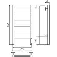 Полотенцесушитель электрический Terminus Ватикан П6 30х65 4670078557100 — фото 2, Электрические полотенцесушители