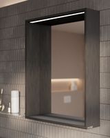 Зеркало Allen Brau Reality 70 1.32017.BB с подсветкой Черный браш с сенсорным выключателем — фото 8, Зеркала в ванную комнату