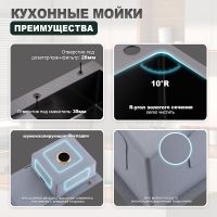 Кухонная мойка Splenka S704.7850.09, графит — фото 10, Кухонные мойки