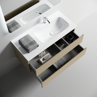 Тумба подвесная SANCOS Folk правая 995х445х500, c двумя ящиками оснащенными доводчиками, Капучино, арт. арт-FL100RCP — фото 2, Тумбы под раковину