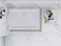 Душевой поддон из АБС-пластика Ceruttispa QR121 120х80 7748 Белый — фото 1, Душевые поддоны АБС-пластик