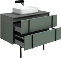 Тумба под раковину Allen Brau Reality 100 1.32007.CGM подвесная Олива матовая — фото 26, Тумбы под раковину
