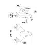 Смеситель для ванны Fiore NEXUS , хром арт-43CR1410 — фото 2, Смеситель для ванны