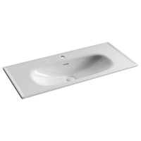 Раковина накладная CERAMICANOVA Sabo с отверстием под смеситель 1000x460x130 белый — фото 1, Раковины накладные