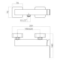 Смеситель для душа Webert Pegaso , черный арт-PE870101560 — фото 2, Смесители для душа с лейкой