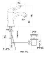 Смеситель для раковины Fiore IMPERIAL BLACK , хром/золото арт-89CO5221 — фото 2, Смесители для раковины