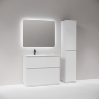 Тумба напольная SANCOS Folk Floor левая 995х445х850, c двумя ящиками оснащенными доводчиками, Bianco, арт.FL100FLW — фото 3, Комоды и тумбы для ванной комнаты