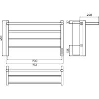 Полотенцесушитель электрический с полкой Terminus Аврора П4 70х45 4670078554611 — фото 2, Электрические полотенцесушители
