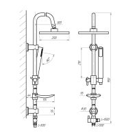 Душевая стойка Сантаком stOmega 1006, хром — фото 2, Душевые стойки