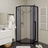 Душевой уголок Ceruttispa 90х90 C3AB профиль Черный стекло тонированное — фото 8, Душевые уголки трапеция