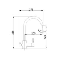 Смеситель для кухни с подключением фильтра воды Haiba , матовое золото арт-HB43828-5 — фото 2, Смесители для кухни
